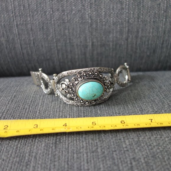 Metal Bracelet with Stone and Magnet Clasp - Picture 8 of 15